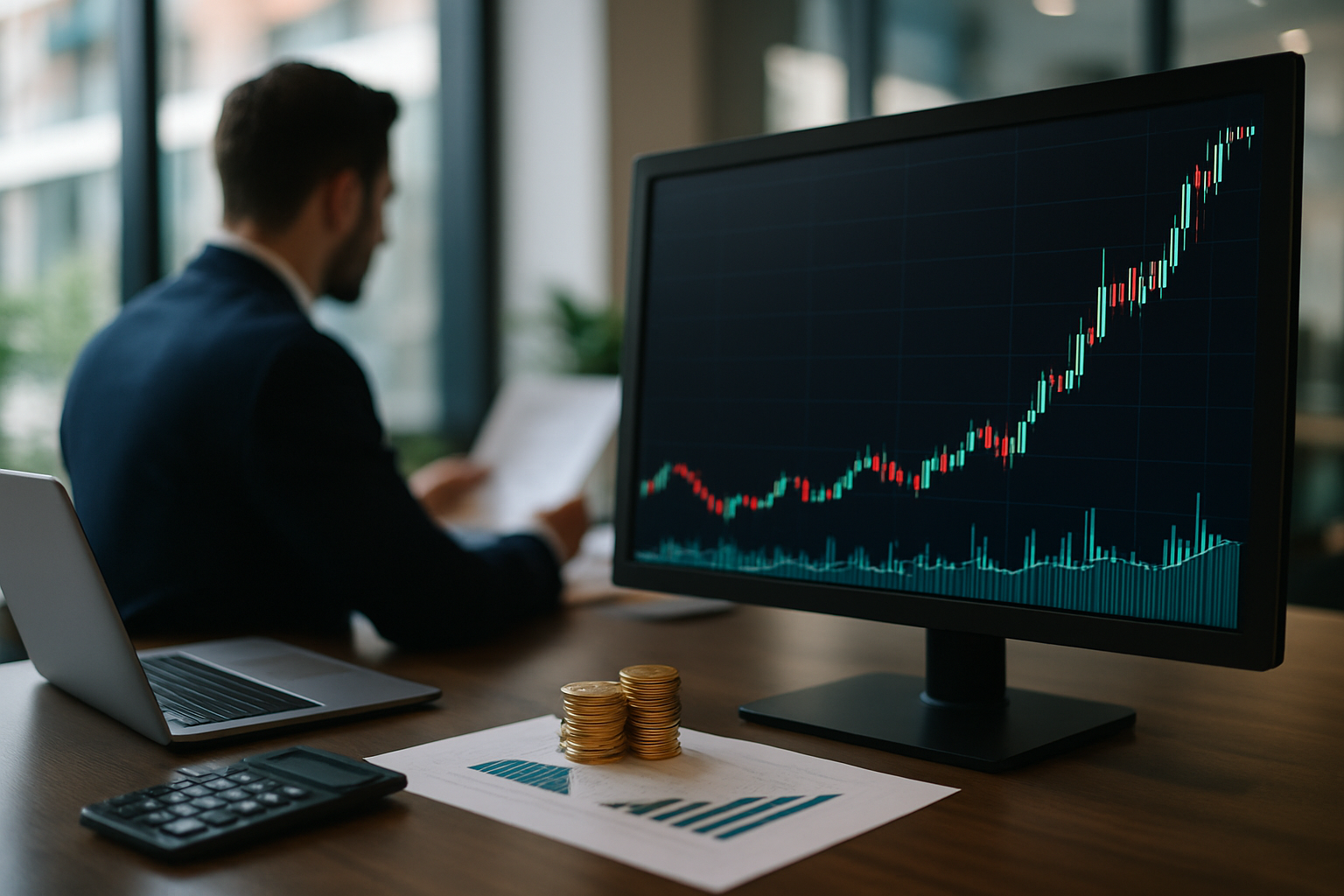 Grafico a candele con picchi di volatilità e aumento dei volumi su altcoin a bassa capitalizzazione