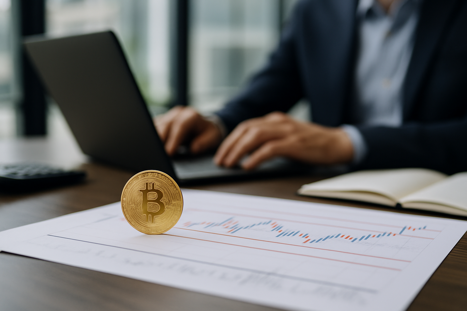 Grafico astratto con livelli di supporto e resistenza applicati al prezzo di Bitcoin