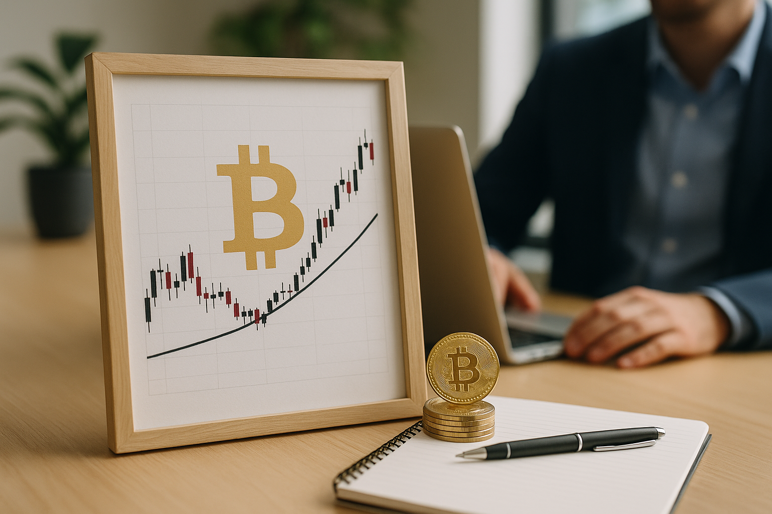 Grafico di Bitcoin con prezzo sopra una media mobile di medio periodo
