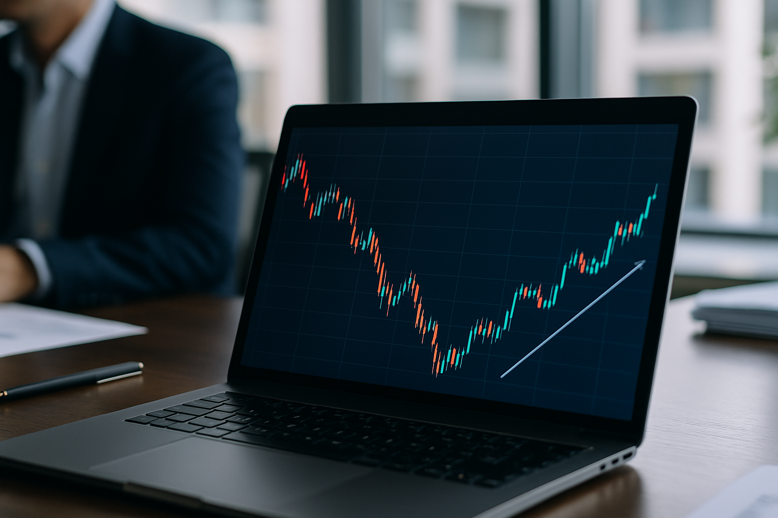Andamento stilizzato di altcoin in recupero dopo una correzione marcata