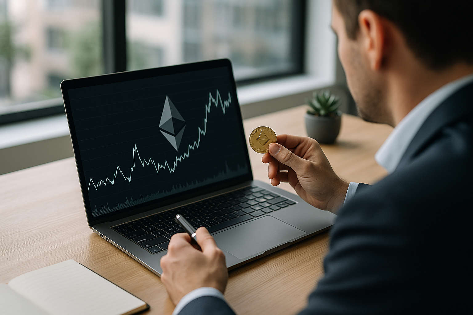 Rappresentazione astratta di una fase laterale con improvvisi picchi di volatilità su Ethereum