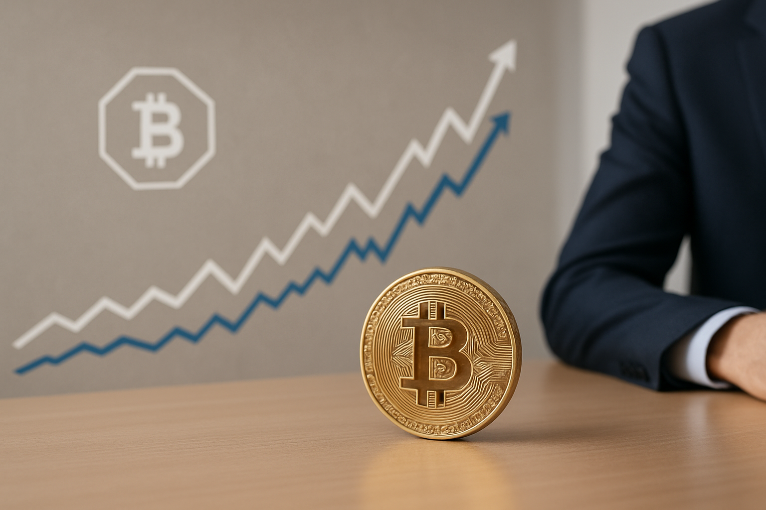 Rappresentazione concettuale di Bitcoin come possibile copertura contro l’inflazione con grafico dei prezzi