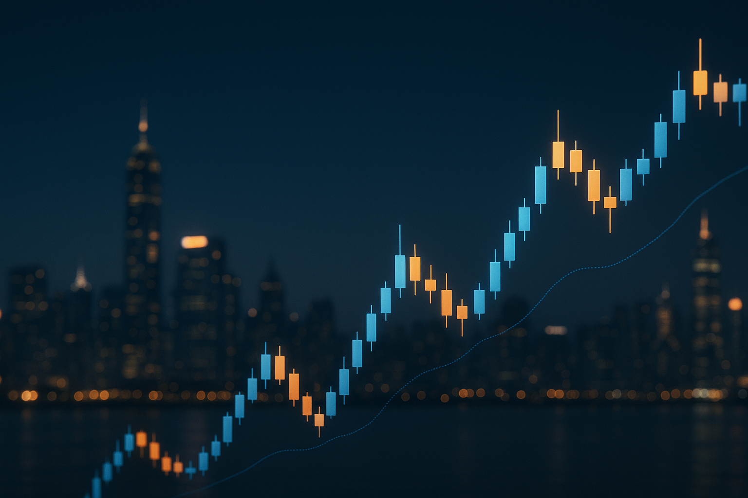 Grafico a candele che rappresenta la volatilità delle criptovalute durante le ore dei mercati asiatici