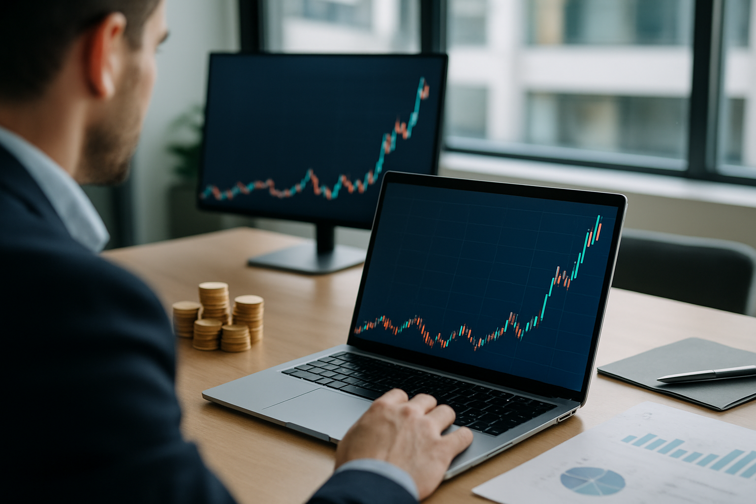 Grafico di prezzo con rialzi improvvisi a doppia cifra su un mercato di altcoin