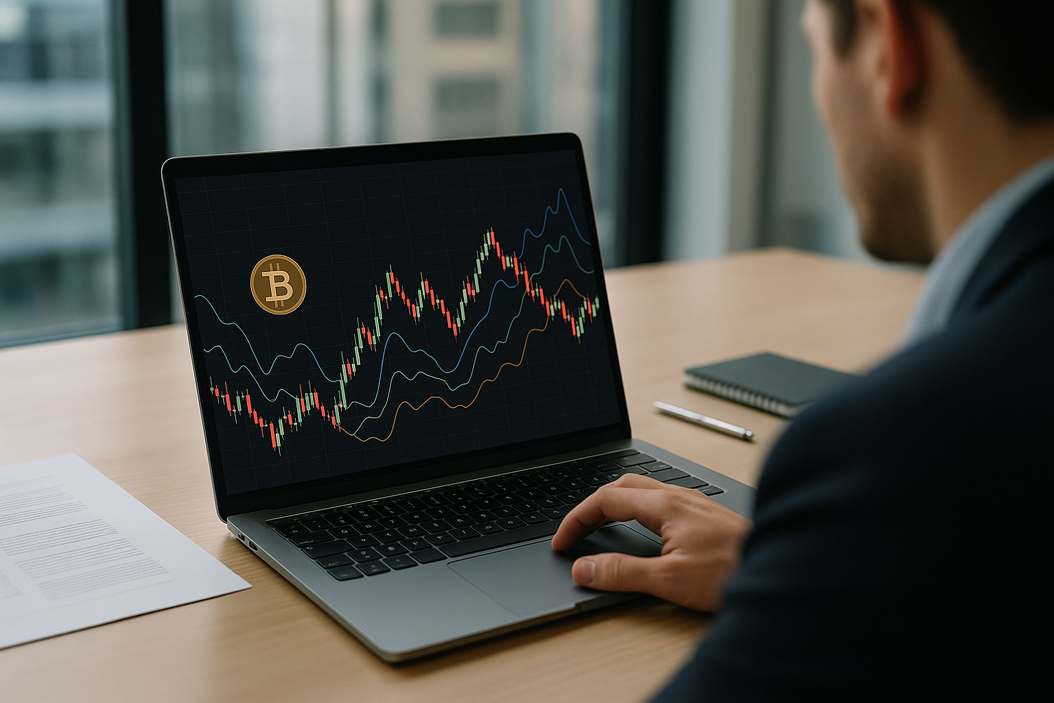 Grafico astratto che rappresenta volatilità elevata nel mercato delle criptovalute