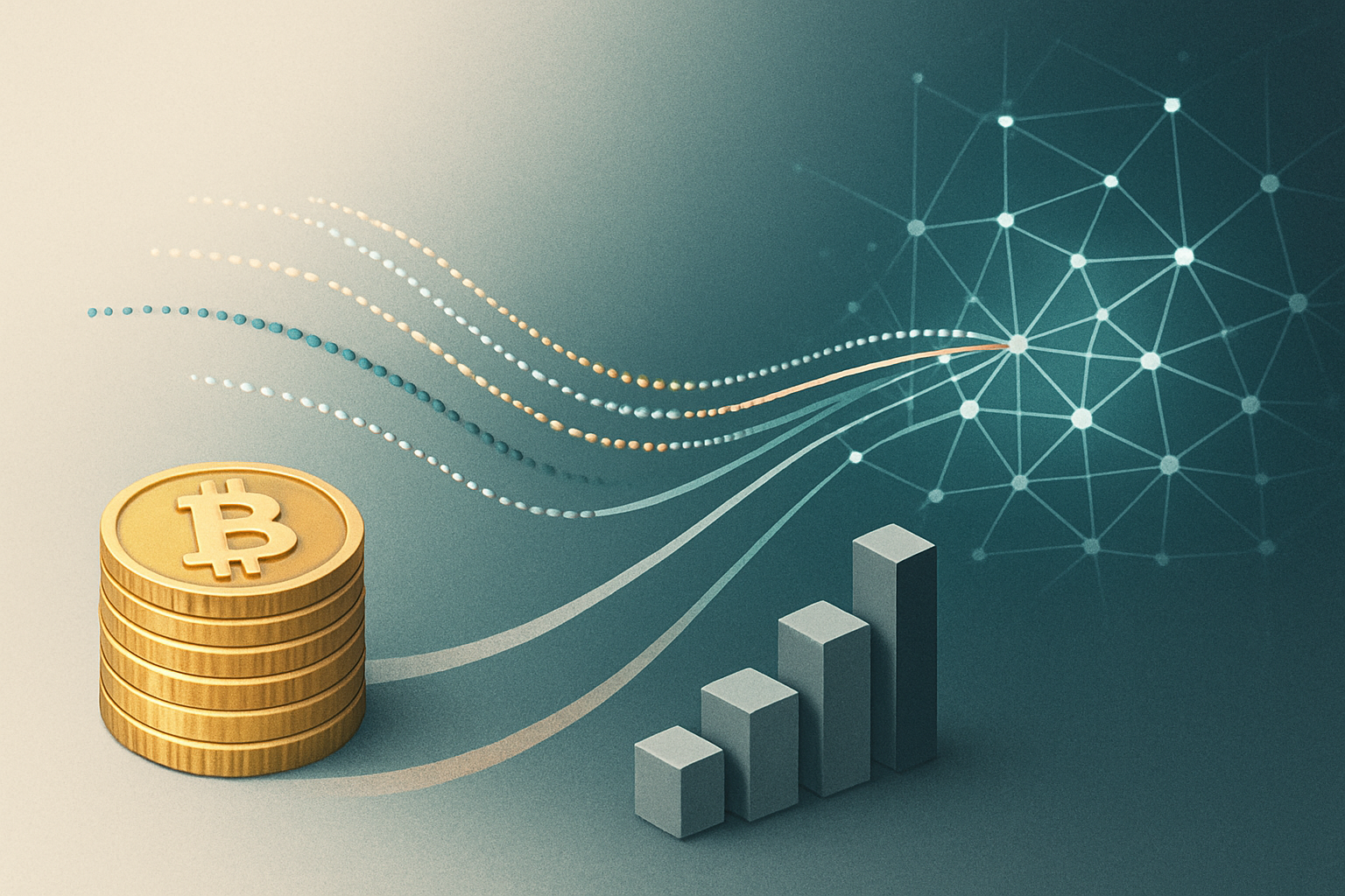 Illustrazione concettuale dei flussi di capitale in ingresso nel mercato crypto