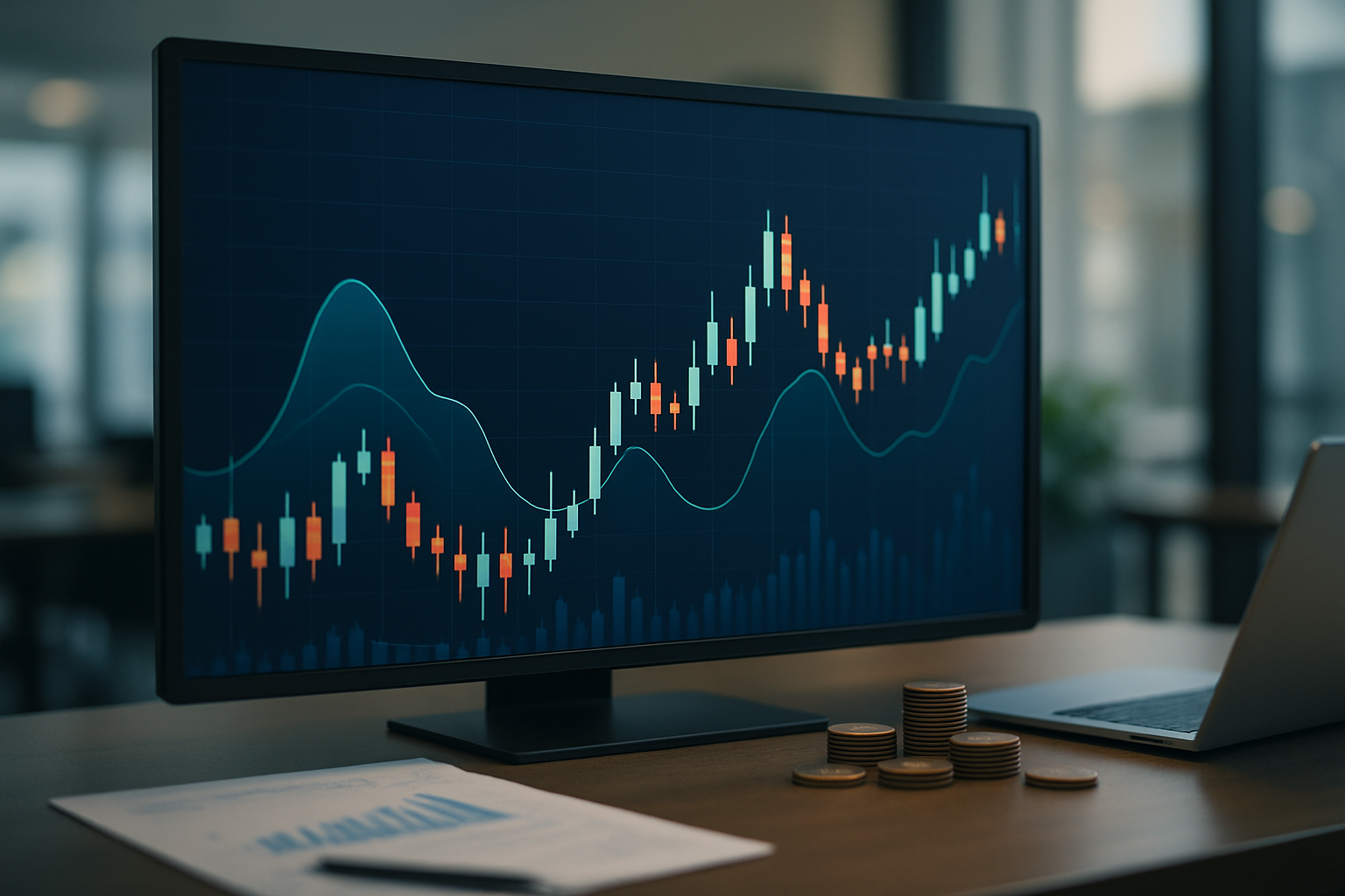 Grafico stilizzato che rappresenta l’alta volatilità settimanale delle altcoin