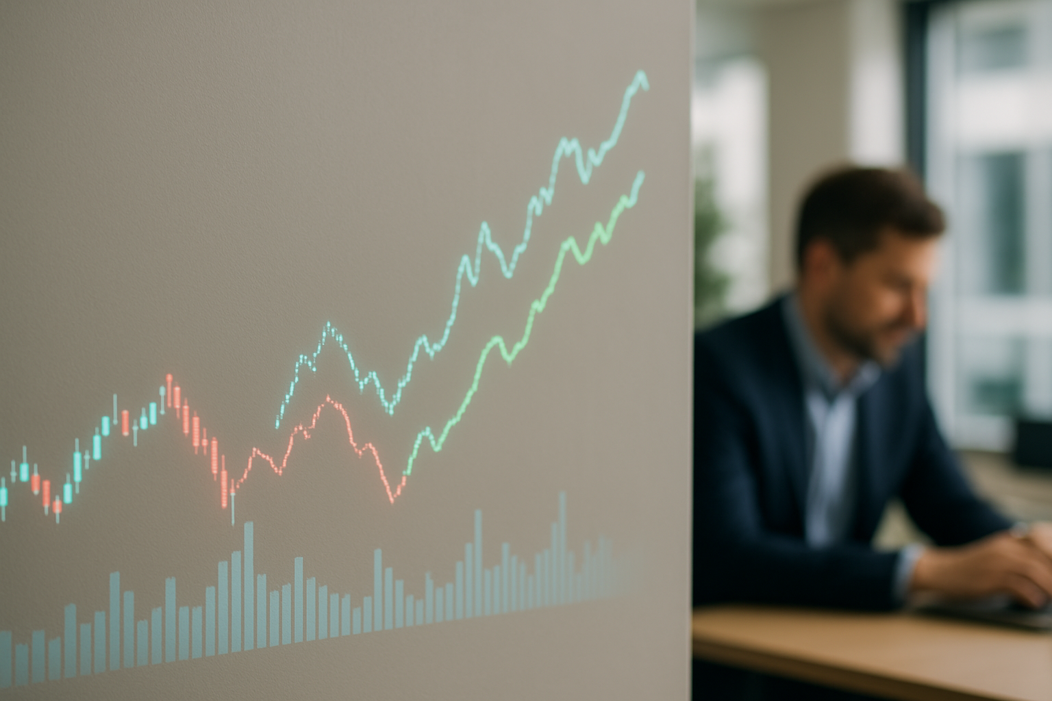 Andamento astratto del mercato crypto tra volatilità e fasi di consolidamento