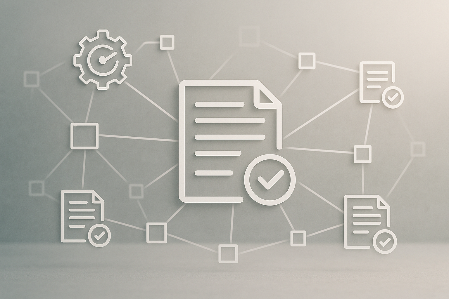 Rappresentazione concettuale di smart contract che automatizzano accordi e processi su blockchain