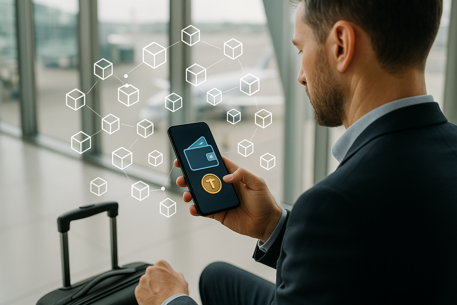 Uso di identità digitale e pagamenti basati su blockchain durante un viaggio