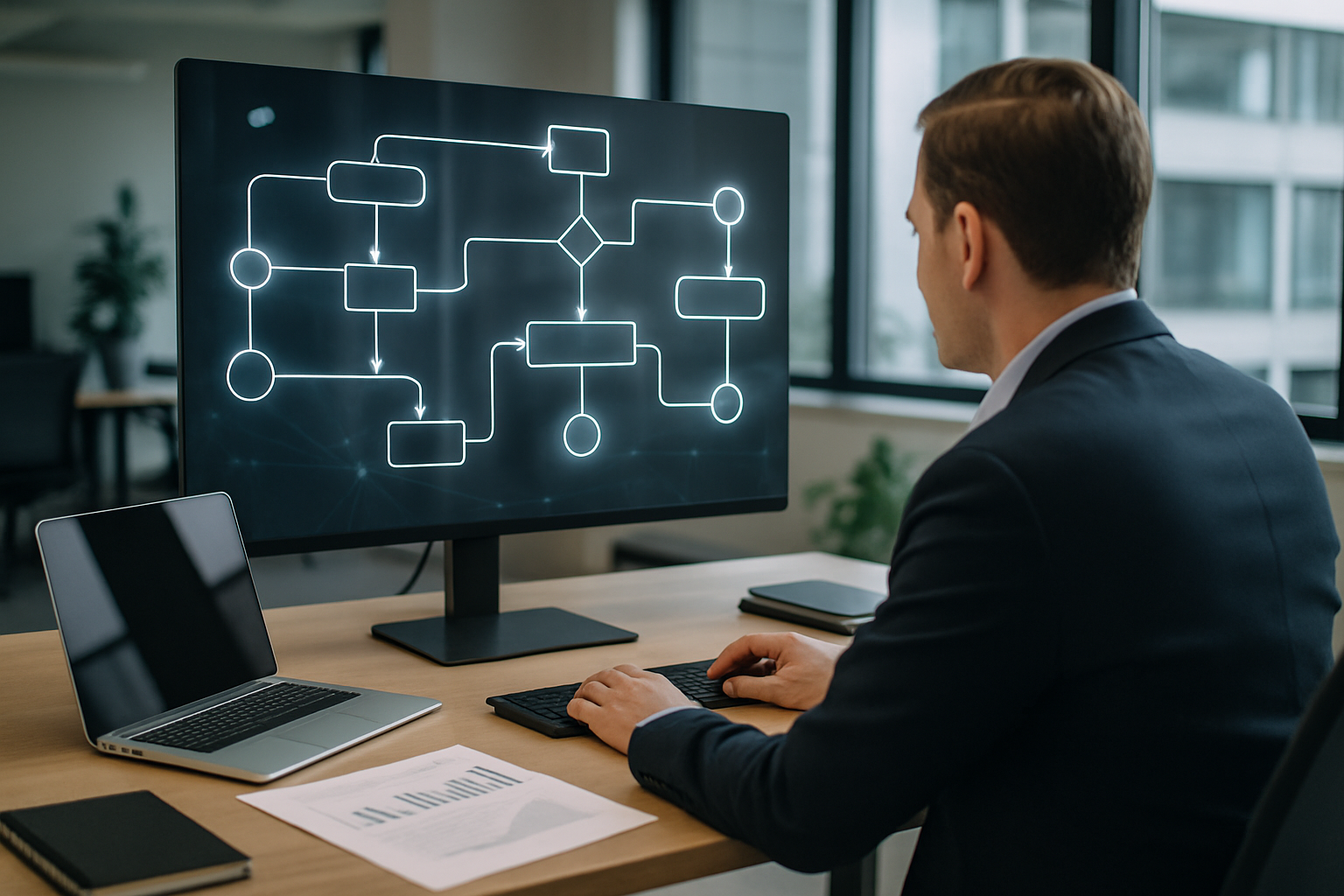Schema concettuale di automazione dei processi aziendali tramite smart contract su blockchain